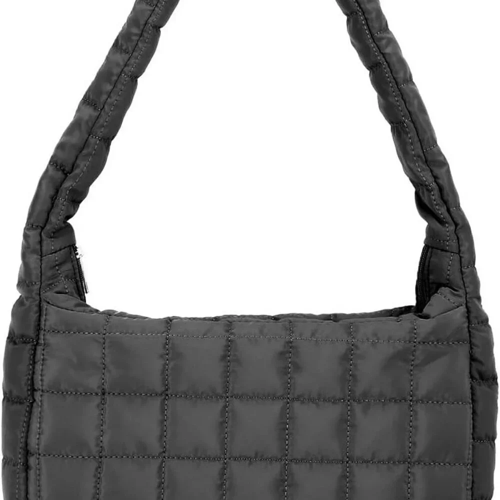 Women's Quilted Nylon Tote Bag Large Capacity Hobo Shoulder Purse
